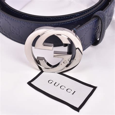 gucci belt navy blue.